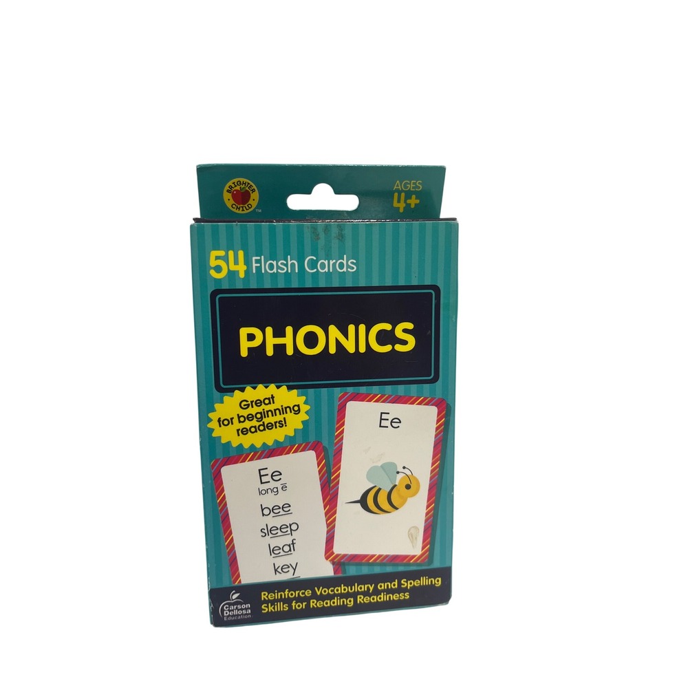 Carson Dellosa Brighter Child Phonics Flash Cards 54 Count Ages‎ 4 Plus Teal Box
